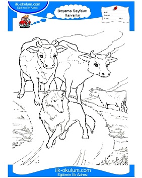 Çocuklar İçin inek Boyama Sayfaları 